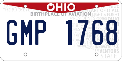 OH license plate GMP1768