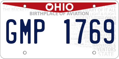 OH license plate GMP1769