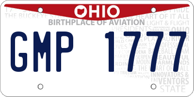 OH license plate GMP1777