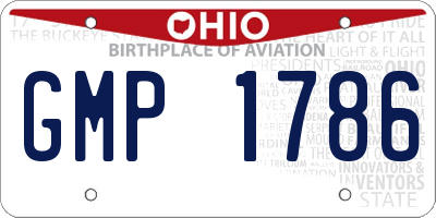 OH license plate GMP1786