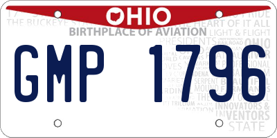 OH license plate GMP1796