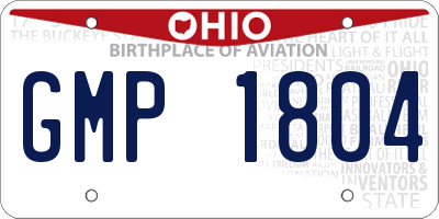OH license plate GMP1804