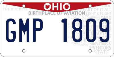 OH license plate GMP1809