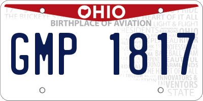 OH license plate GMP1817