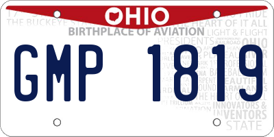 OH license plate GMP1819