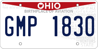OH license plate GMP1830