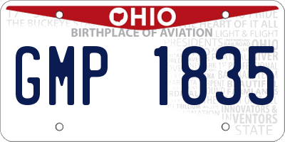 OH license plate GMP1835