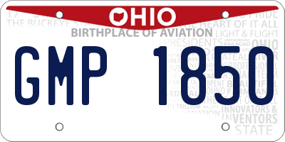 OH license plate GMP1850