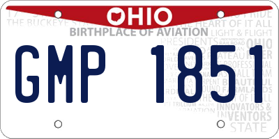 OH license plate GMP1851