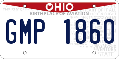 OH license plate GMP1860
