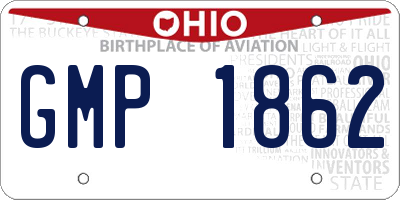 OH license plate GMP1862