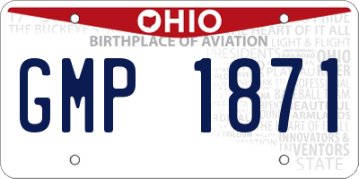 OH license plate GMP1871