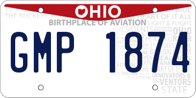 OH license plate GMP1874