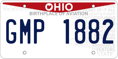 OH license plate GMP1882
