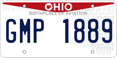 OH license plate GMP1889