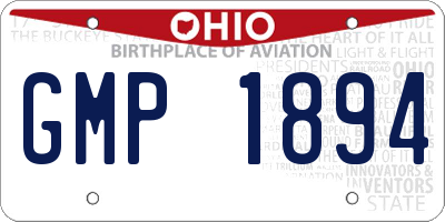 OH license plate GMP1894
