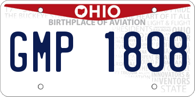 OH license plate GMP1898