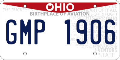 OH license plate GMP1906