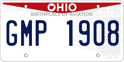 OH license plate GMP1908