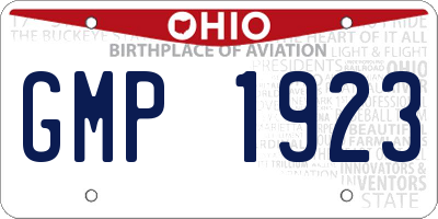 OH license plate GMP1923