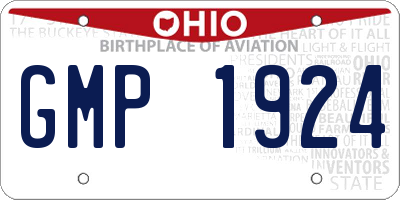 OH license plate GMP1924