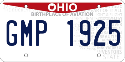OH license plate GMP1925