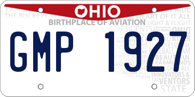 OH license plate GMP1927