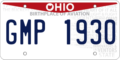 OH license plate GMP1930