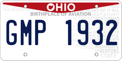 OH license plate GMP1932