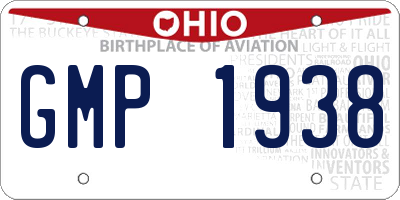 OH license plate GMP1938