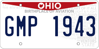 OH license plate GMP1943