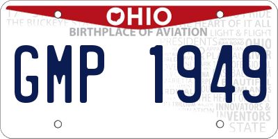OH license plate GMP1949