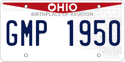 OH license plate GMP1950