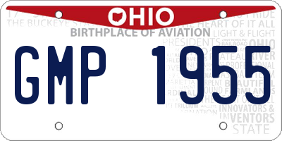 OH license plate GMP1955