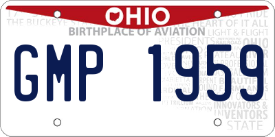 OH license plate GMP1959
