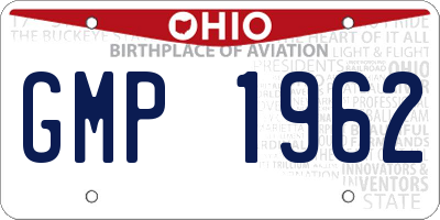 OH license plate GMP1962