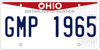 OH license plate GMP1965