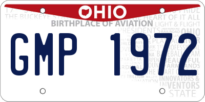 OH license plate GMP1972