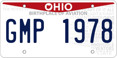 OH license plate GMP1978