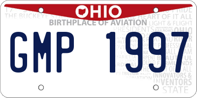 OH license plate GMP1997