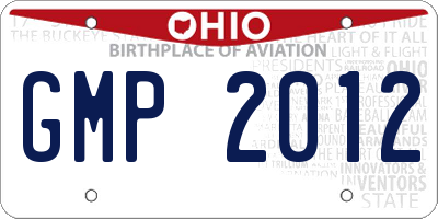OH license plate GMP2012