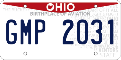 OH license plate GMP2031