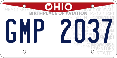 OH license plate GMP2037