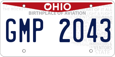 OH license plate GMP2043