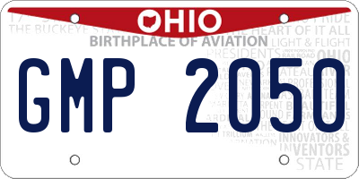 OH license plate GMP2050