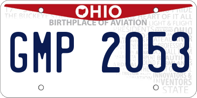 OH license plate GMP2053