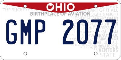 OH license plate GMP2077