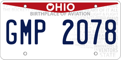 OH license plate GMP2078