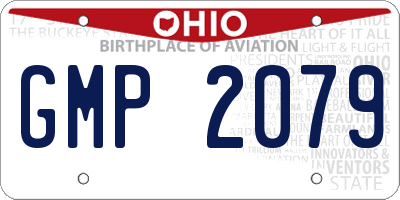 OH license plate GMP2079