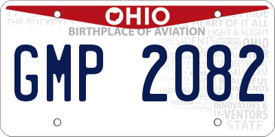 OH license plate GMP2082